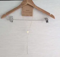 【★未使用★】かわいいハート　チェーンロングネックレス。ゴールドカラー