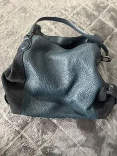 COACH トートバッグ ダークブルー スタッズ付き