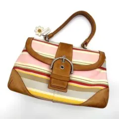 COACH Straw Bag Vintage Soho Tote hand - メルカリ