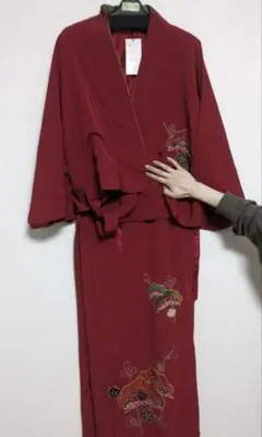 和風セットアップ　赤色　刺繍入り　フリーサイズ　高品質
