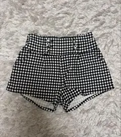 INGNI イング ショートパンツ 古着 チェック 白 黒 Mサイズ