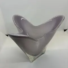 フラワーベース　花瓶　ガラス花器　ミッドセンチュリー　スペースエイジ　ライラック