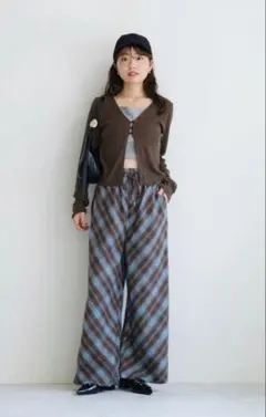 【Kastane】ネルチェックイージーパンツ