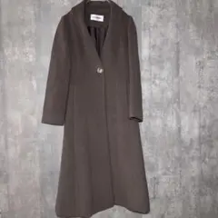 ✨良品・人気✨ リリーブラウン 0 チェスターコート ロング シンプル 羊毛 茶