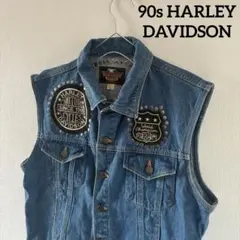 90sHARLEYDAVIDSONハーレーダビッドソンデニムベストメンズアウター