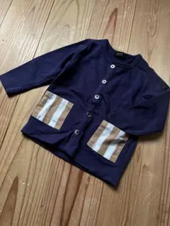 futafuta 長袖カーディガン ストライプポケット