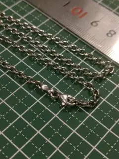 シルバー 925製あずきチェーンネックレス幅3.1㍉50㌢10.5㌘イタリア製