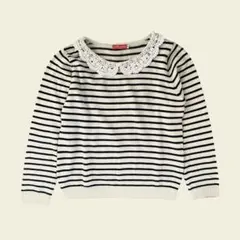 earth music&ecology ボーダーニット セーター ベージュ