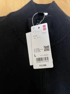 2/1まで最終値下　新品　ユニクロ　黒　カシミヤ　ハーフジップセーター　L