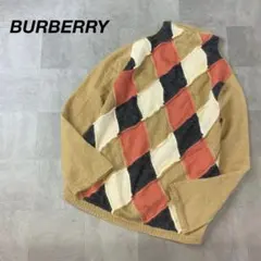 【高級モヘア】BURBERRY London アーガイルデザイン ニット