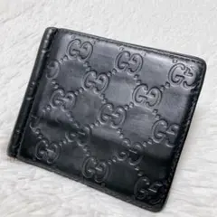 ✨未使用級　付属品完備✨グッチ　マネークリップ　エンボスレザー　ブラック　黒 GGエンブレム〕マネークリップ ・ブラック GGレザー | GUCCI公式