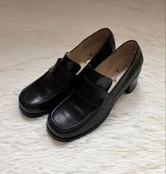 【美品】マーガレットハウエル ローファー パンプス ブラック 22cm 太ヒール