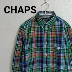 CHAPS チャップス チェックシャツ長袖 ボタンダウン 刺繍ロゴ マルチカラー