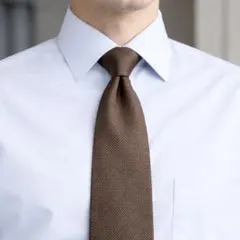 シルク100％ 無地調 ブラウン ネクタイ 上品