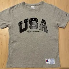 Champion USAロゴ グレー Tシャツ S