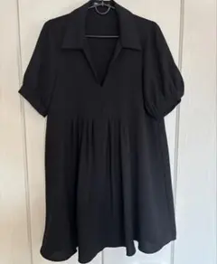 ZARA 黒 シャツワンピース 半袖