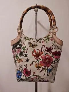 GUCCI フローラ　バンブーハンドバック　美品