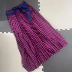 Abahouse Devinette チェック柄 ラップスカート プリーツリボン