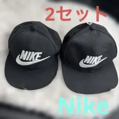 訳ありNIKE ブラック ベースボールキャップ 2個セットお買い得