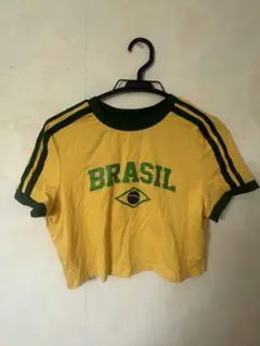 SHEIN BRASIL クロップドTシャツ イエロー Lサイズ