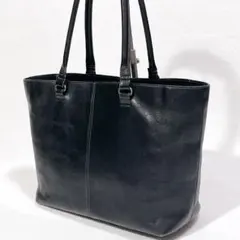 極美品】ポスタルコ トートバッグ クロスグレインレザー A4 ブラック 