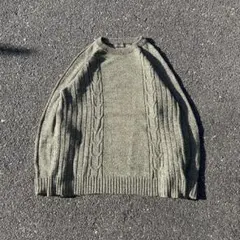 M*ん様 90s ST.JOHN’S BAY ニット 総柄 オリーブ 古着 ar