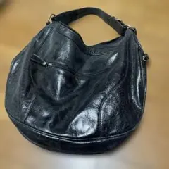 PEAKS PEAK ブラックレザーショルダーバッグ