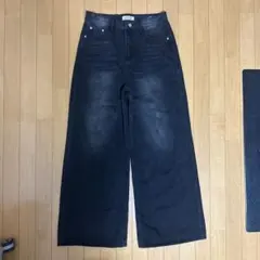 メネス 岡山デニム バギーリジットデニム MENES Okayama Raw Selvedge Baggy Jeans - Black