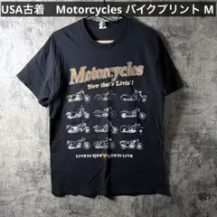 Motorcycles バイクプリント Tシャツ M ブラック メンズ 半袖