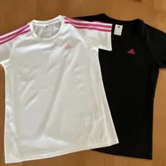 adidas トレーニングシャツ　白黒２枚セット　M