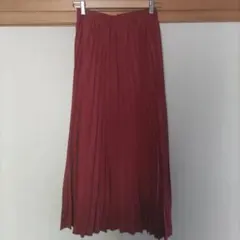 スエード調 ロング プリーツスカート