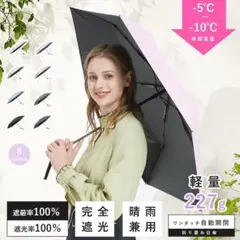 【UVカット】折りたたみ傘 日傘 自動開閉 晴雨兼用 完全遮光 ベージュ 春夏