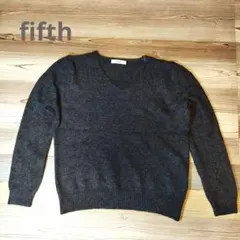 【fifth】　ニット　セーター　トップス　Ｖネック　シンプル　無地　グレー