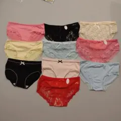 ショーツ 10枚セット カラフル レース