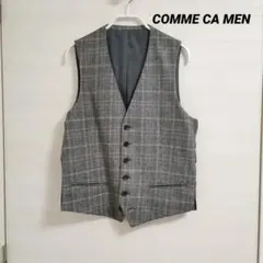 COMME CA MEN コムサメン ベスト ジレ 千鳥 チェック グレー