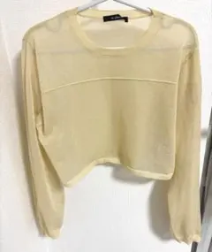 w closet シアー袖リボンプルオーバー