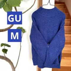 GU パフィータッチ　ハイネックチュニック ブルーMサイズ