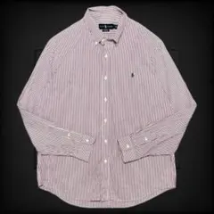 ラルフローレン BD 長袖 XL ストライプ 現行タグ 刺繍ポニー ボタンダウン