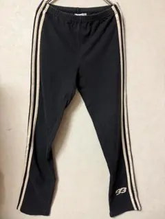 #3663 adidas アディダス ブラック×ホワイト ジャージパンツ M