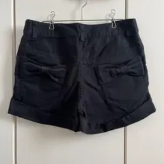 ワールドワイドラブ リボンポケット ショートパンツ ブラック S