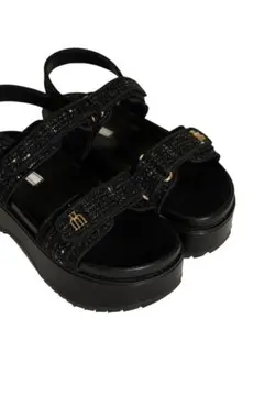 Trois Tweed Platform Sandals