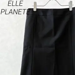 ELLE PLANETE ひざ丈スカート タイト 毛100% シンプル 裏地付き