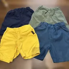 無地　半ズボンセット（ネイビー、イエロー、カーキ、ブルー）100cm 4枚セット