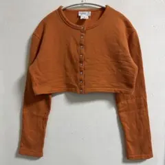 アニエスベー　agnes b 裏起毛　スナップボタン　カーディガン　ショート丈