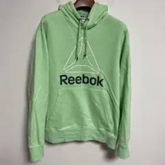 Reebok リーボック ライトグリーン 裏起毛フード付きスウェットパーカー L