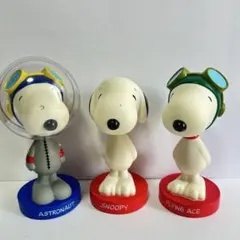 Snoopy スヌーピーボブルヘッド フィギュア 3体セット - メルカリ