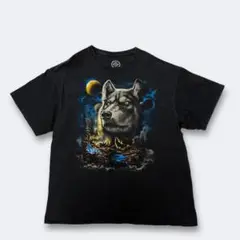 00’s 古着 オオカミ アート プリントTシャツ