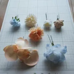 造花髪飾り　ヘアアクセ　Uピン　卒業式　成人式　和装　浴衣　女の子