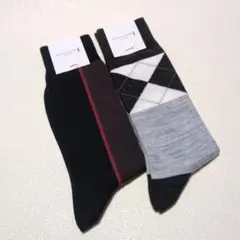 25〜27㌢ アーガイルモチーフ＆ストライプ柄マッキントッシュ ソックス