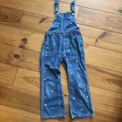 キッズ デニムオーバーオール ハート刺繍　アプレレクール　美品